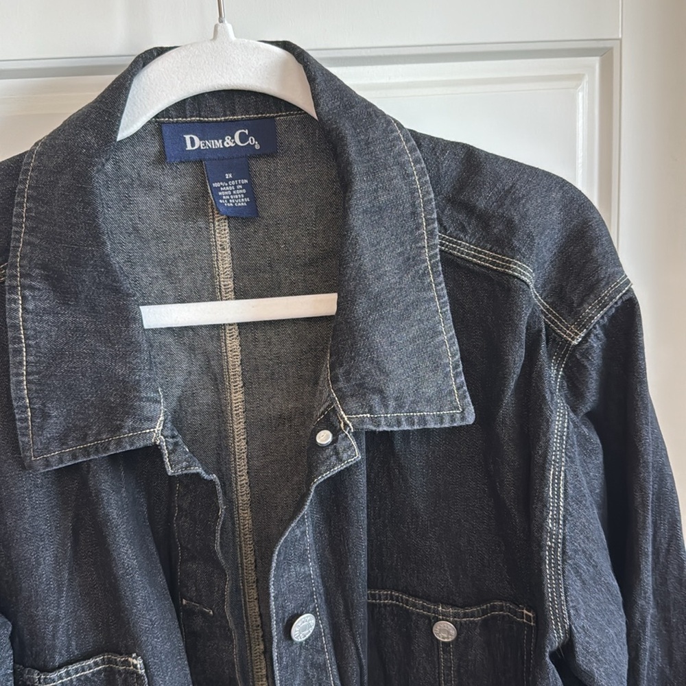 Women's Oversized Denim Jacket - Picture 2 of 6